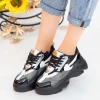 Pantofi Sport Dama cu Platforma 191 PSDP Black-Silver Mei