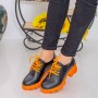 Pantofi Casual Dama ZP1971 Black-Orange Mei