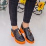 Pantofi Casual Dama ZP1976 Black-Orange Mei