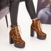 Botine cu Toc si Platforma XKK266 Leopard Mei