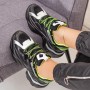 Pantofi Sport Dama SZ261 Negru-Verde Mei
