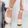 Sandale Dama cu Platforma LE219 Bej Mei