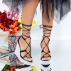 Sandale Dama cu Platforma XKK286 Negru Mei