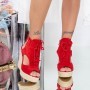 Sandale Dama cu Platforma HXS1 Rosu Mei