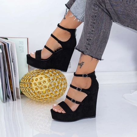 Sandale Dama cu Platforma XKK510 Negru Mei