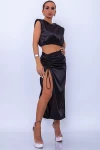 Compleu Dama fusta si bluza 21541 Negru Fashion