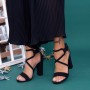Sandale Dama cu Toc gros XKK160A Black Mei