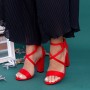 Sandale Dama cu Toc gros XKK160A Red Mei