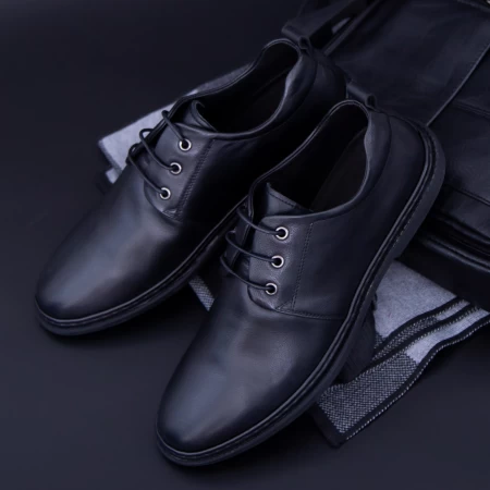 Pantofi Barbati din piele naturala KL6805 Black » MeiShop.Ro