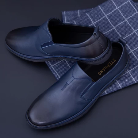 Pantofi Barbati din piele naturala KL60803 Blue » MeiShop.Ro