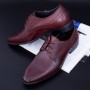Pantofi Barbati din piele naturala QF576-K51 Red » MeiShop.Ro
