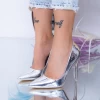 Pantofi cu Toc subtire T1B Argintiu Mei