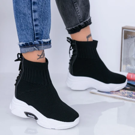 Pantofi Sport Dama cu Platforma WL132 Negru Mei
