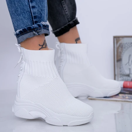 Pantofi Sport Dama cu Platforma WL132 Alb Mei