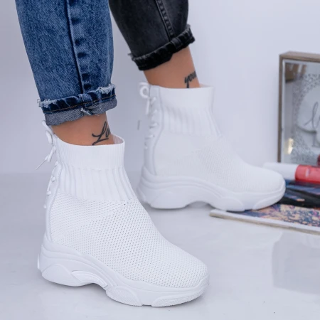 Pantofi Sport Dama cu Platforma WL132 Alb Mei