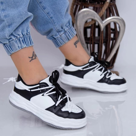 Pantofi Sport Dama XJ16 Negru-Alb Mei