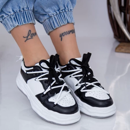 Pantofi Sport Dama XJ16 Negru-Alb Mei