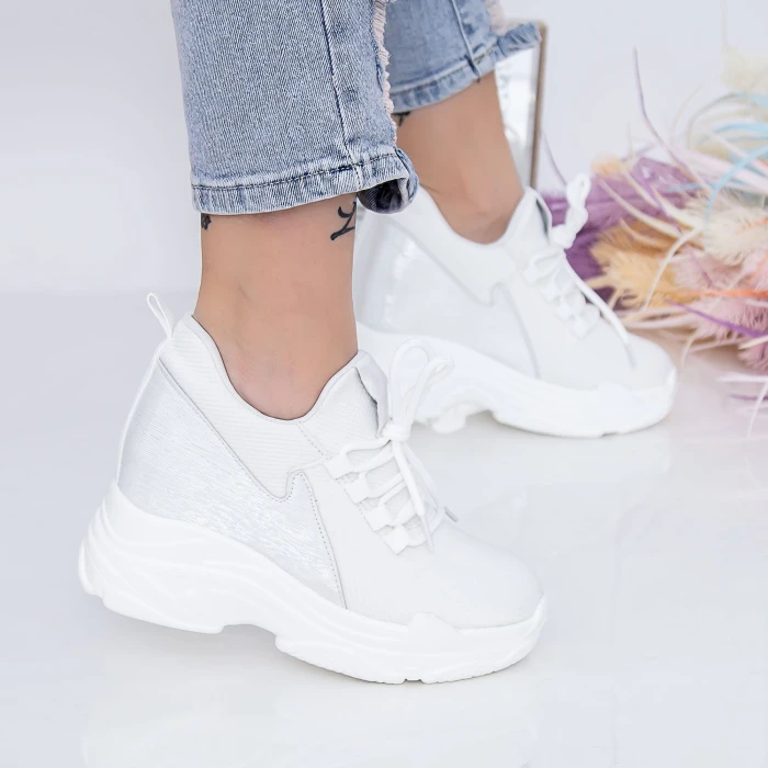 Pantofi Sport Dama cu Platforma WL183 Alb Mei