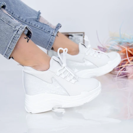 Pantofi Sport Dama cu Platforma WL183 Alb Mei