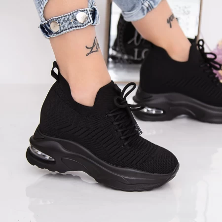 Pantofi Sport Dama cu Platforma MX352A Negru Mei