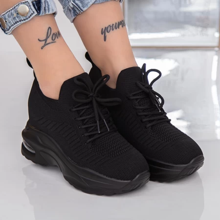 Pantofi Sport Dama cu Platforma MX352A Negru Mei