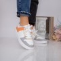 Pantofi Sport Dama A28 Alb-Portocaliu Fashion