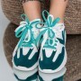 Pantofi Sport Dama MU10-101 Alb-Verde Fashion