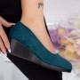 Pantofi cu Toc si Platforma C91 Verde Fashion