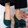 Pantofi cu Toc si Platforma C91 Verde Fashion