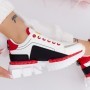 Pantofi Sport Dama LM051 Alb-Rosu Fashion