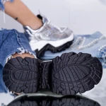 Pantofi Sport Dama cu Platforma WL259 Argintiu Mei