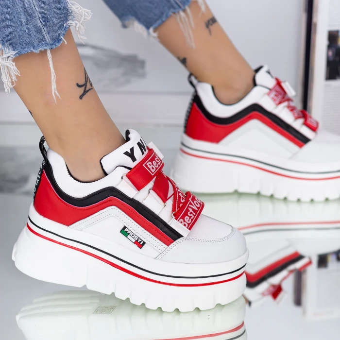 Pantofi Sport Dama cu Platforma 2018 Rosu Mei