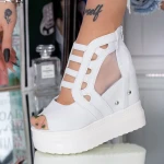 Sandale Dama cu Platforma WL171 Alb Mei