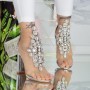 Sandale Dama cu Toc gros XKK531 Argintiu Mei