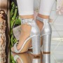 Sandale Dama cu Toc gros XKK550 Argintiu Mei