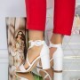 Sandale Dama cu Toc Gros XKK522 Alb Mei