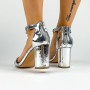Sandale Dama cu Toc gros XKK561 Argintiu (N9) Mei