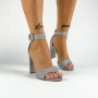 Sandale Dama cu Toc gros XKK528 Argintiu Mei