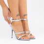 Sandale Dama cu Toc subtire ES2401 Argintiu (M33) Exist