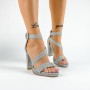 Sandale Dama cu Toc gros XKK536 Argintiu (N2) Mei