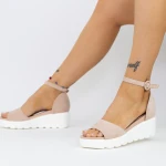 Sandale Dama cu Platforma LM358 Bej Mei