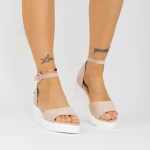Sandale Dama cu Platforma LM358 Bej Mei