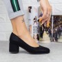 Pantofi cu Toc gros B671 Negru Fashion