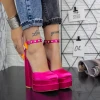 Sandale Dama cu Toc gros si Platforma 2SY12 Fucsia Mei