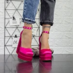 Sandale Dama cu Toc gros si Platforma 2SY12 Fucsia Mei