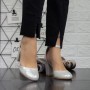 Pantofi cu Toc gros 2YXD50A Argintiu Mei
