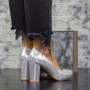 Pantofi cu Toc gros 2YXD33 Argintiu » MeiShop.Ro
