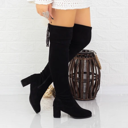 Cizme Dama cu Toc gros 2W286 Negru » MeiShop.Ro
