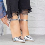 Pantofi Stiletto KV61 Argintiu » MeiShop.Ro