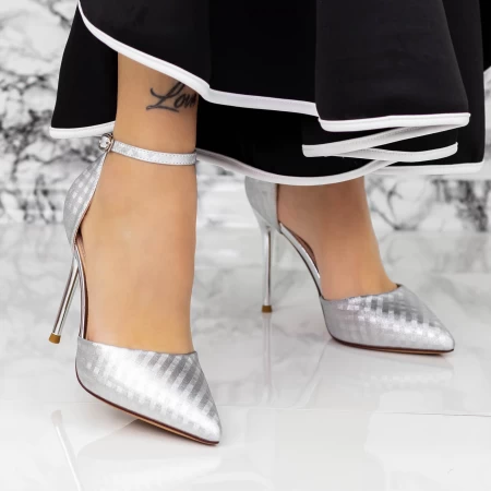 Pantofi Stiletto 2DC2 Argintiu » MeiShop.Ro